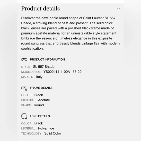 YSL Saint Laurent SL 557 Shade Black Sunglasses - Picture 12 of 14